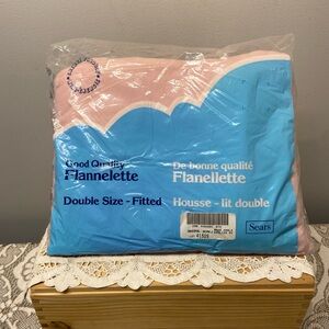 Double Fitted Flannel Sheet-Sears